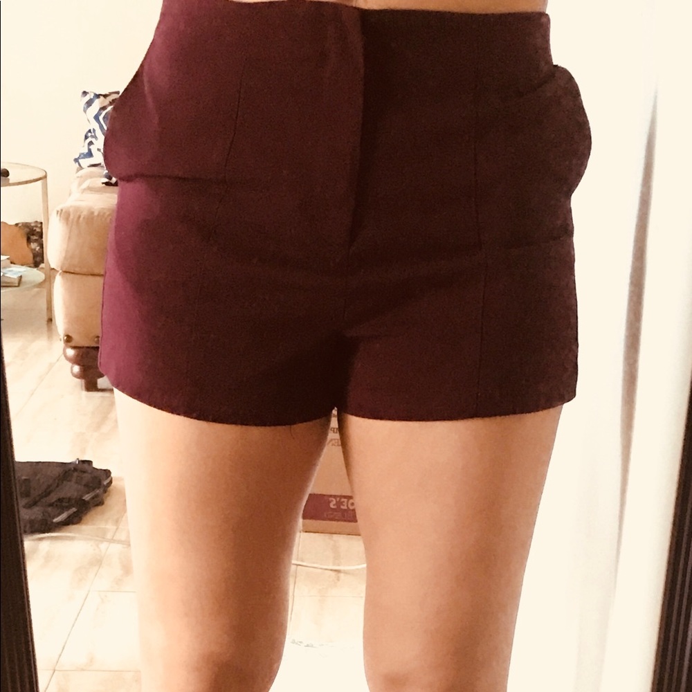 Forever 21 burgundy paneled shorts